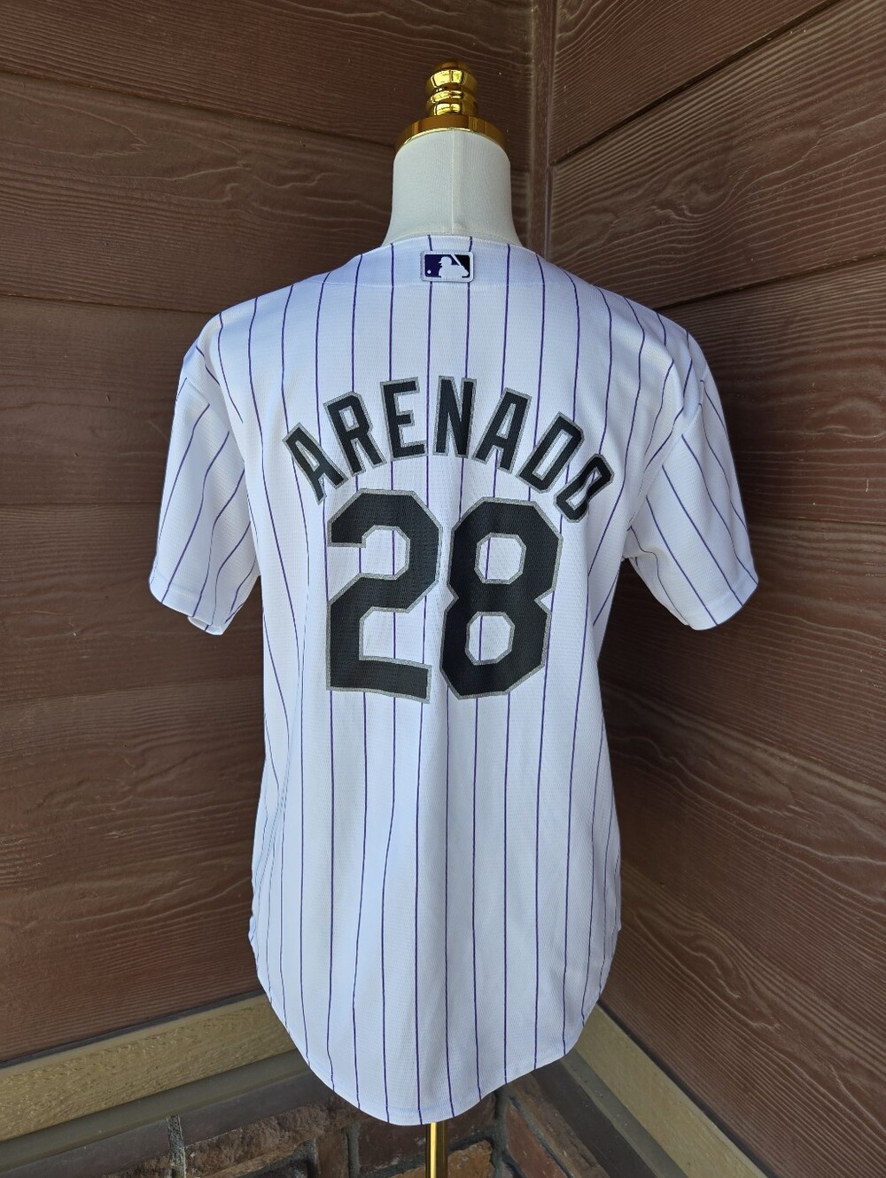 MLB Genuine Merchandise Youth Large 14/16 Arenado #28 White Pinstripe Jersey